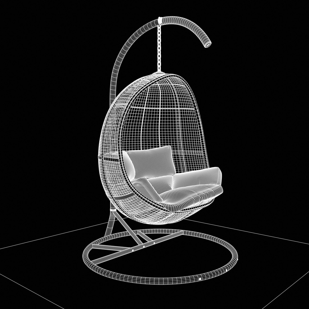 Swing Chair 3D Model – Low Poly Furniture Asset, PBR Textures - View 14