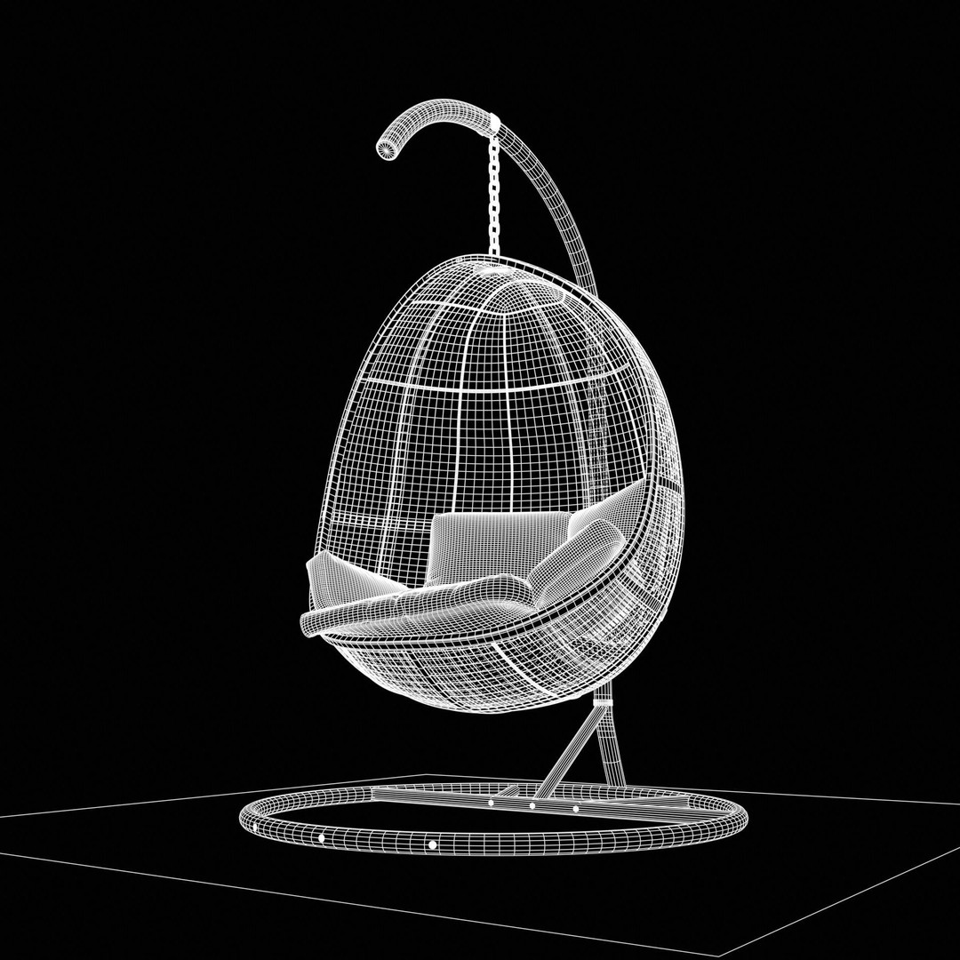 Swing Chair 3D Model – Low Poly Furniture Asset, PBR Textures - View 16