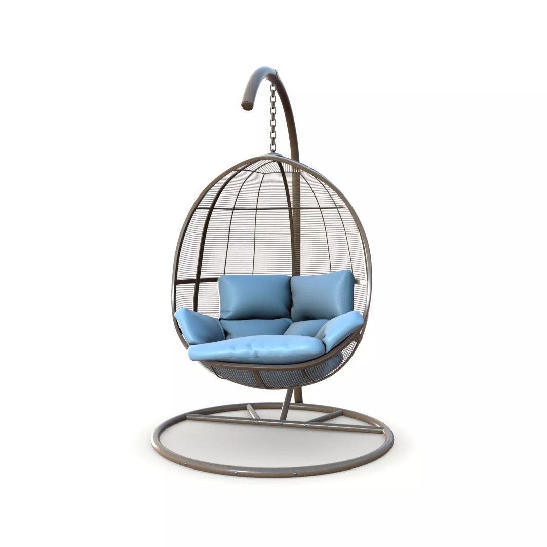 Swing Chair 3D Model – Low Poly Furniture Asset, PBR Textures - View 2