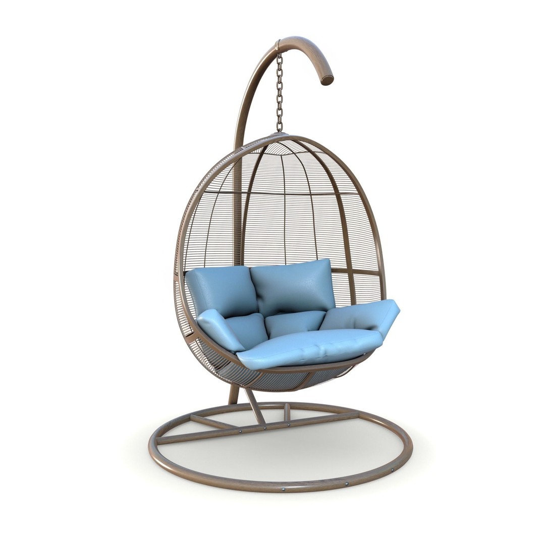 Swing Chair 3D Model – Low Poly Furniture Asset, PBR Textures - View 3