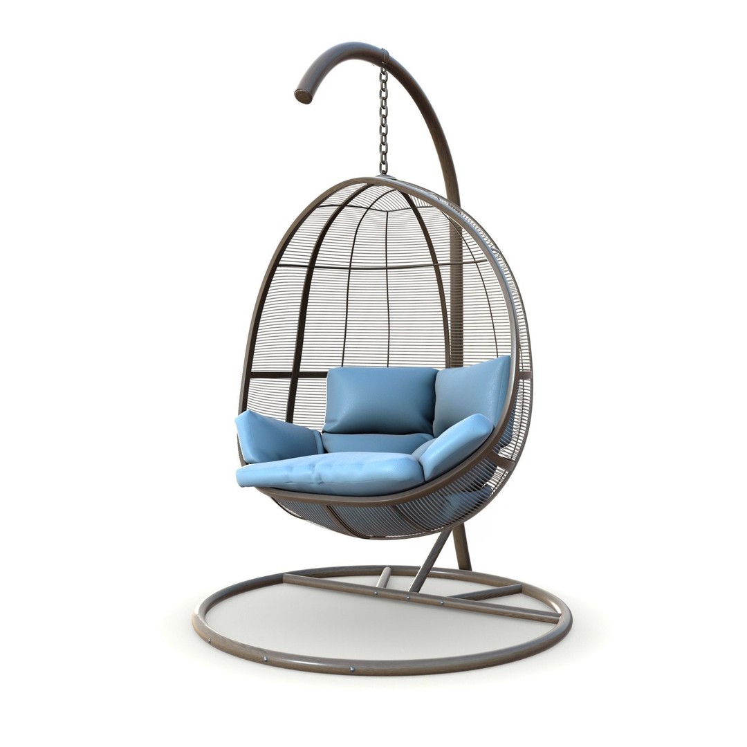 Swing Chair 3D Model – Low Poly Furniture Asset, PBR Textures - View 4