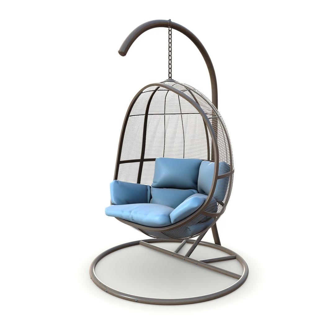 Swing Chair 3D Model – Low Poly Furniture Asset, PBR Textures - View 6