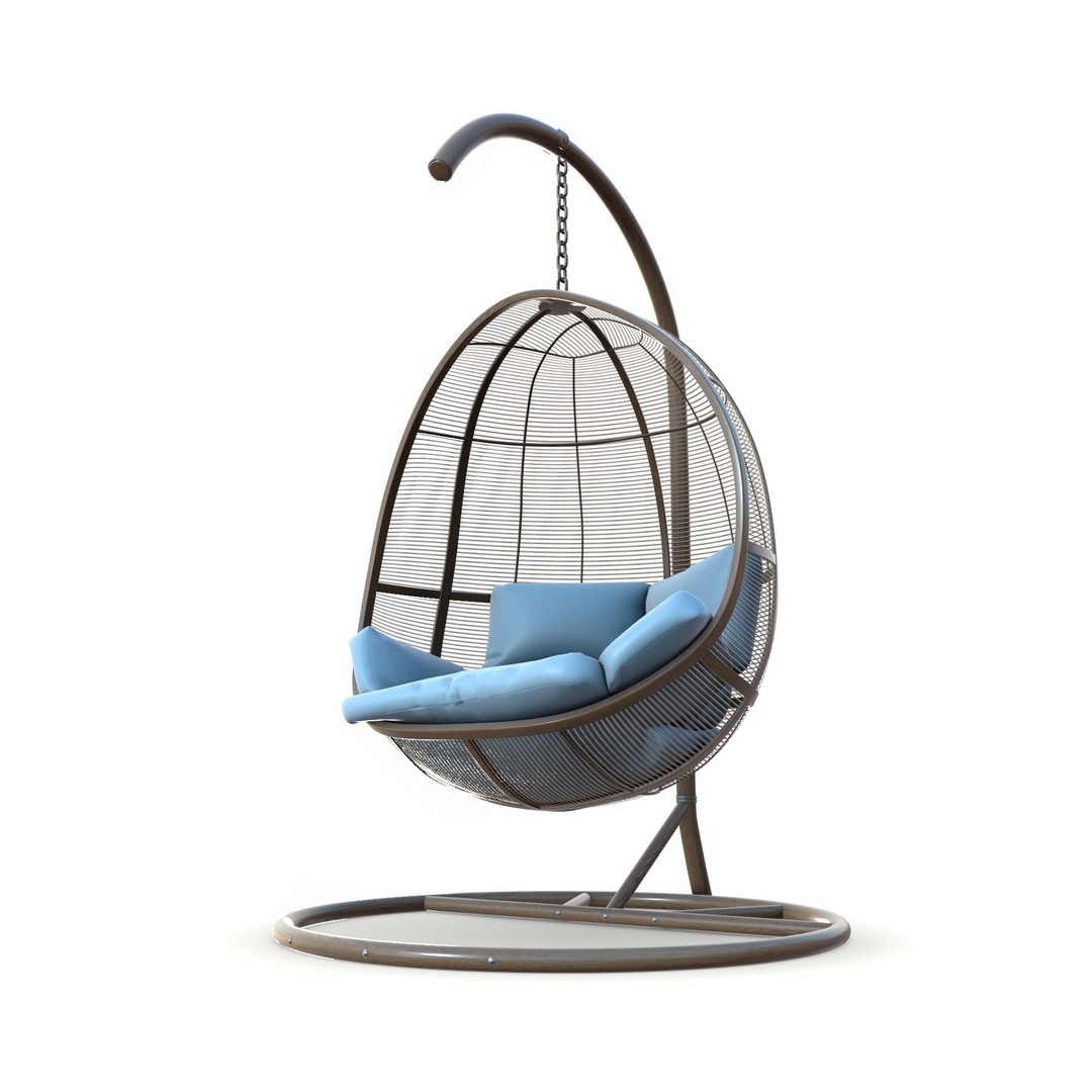 Swing Chair 3D Model – Low Poly Furniture Asset, PBR Textures - View 8