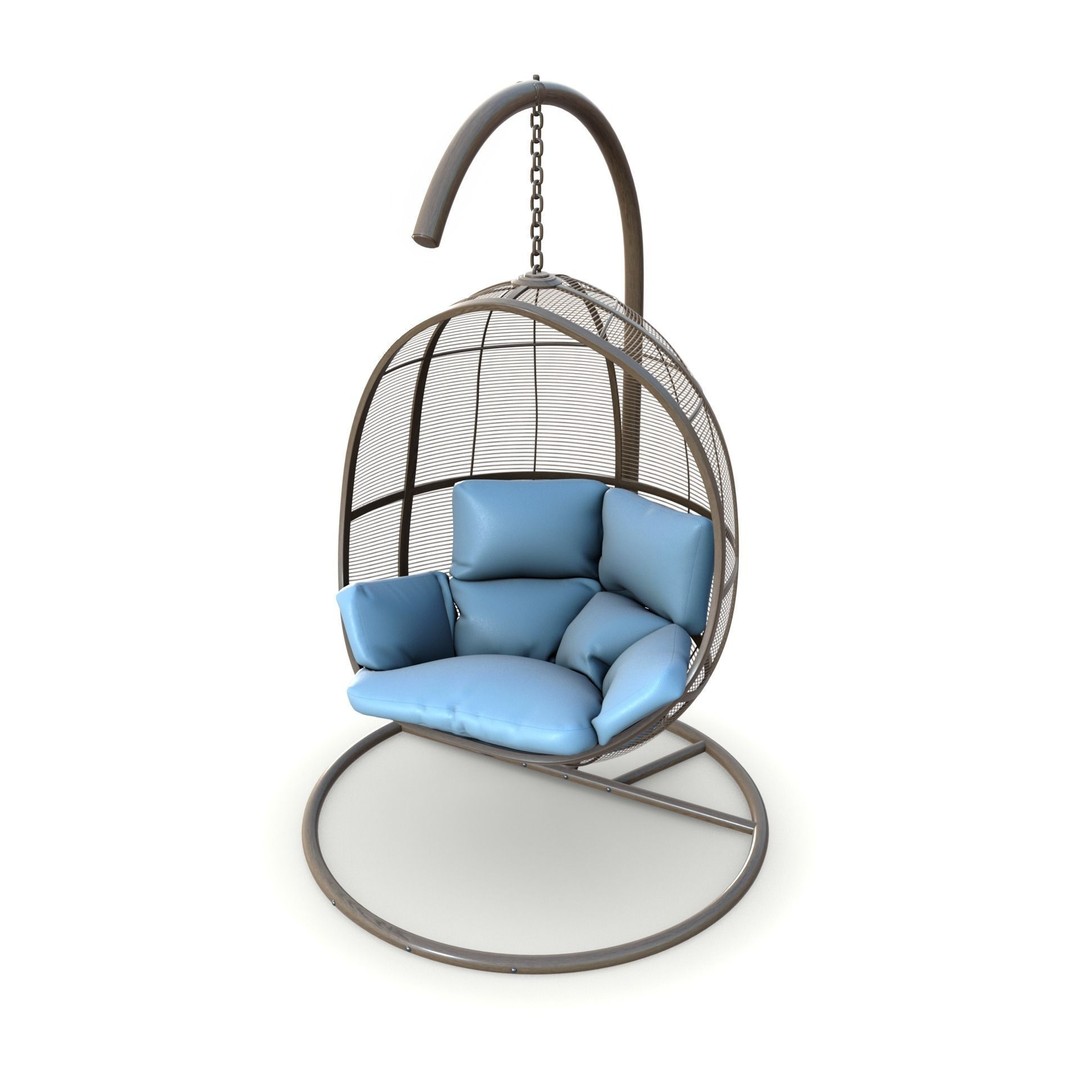 Swing Chair 3D Model – Low Poly Furniture Asset, PBR Textures - View 9