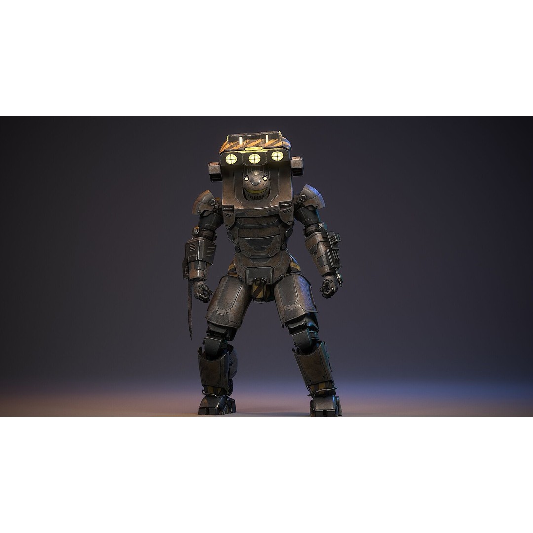 Sci-Fi Robot 3D Model – Low Poly Rigged Character with PBR Textures - View 16