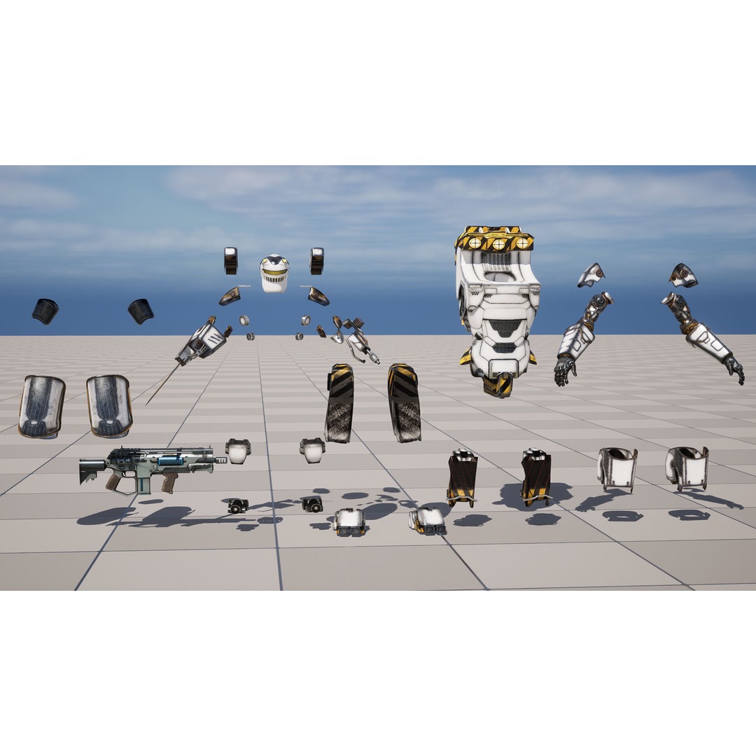 Sci-Fi Robot 3D Model – Low Poly Rigged Character with PBR Textures - View 17