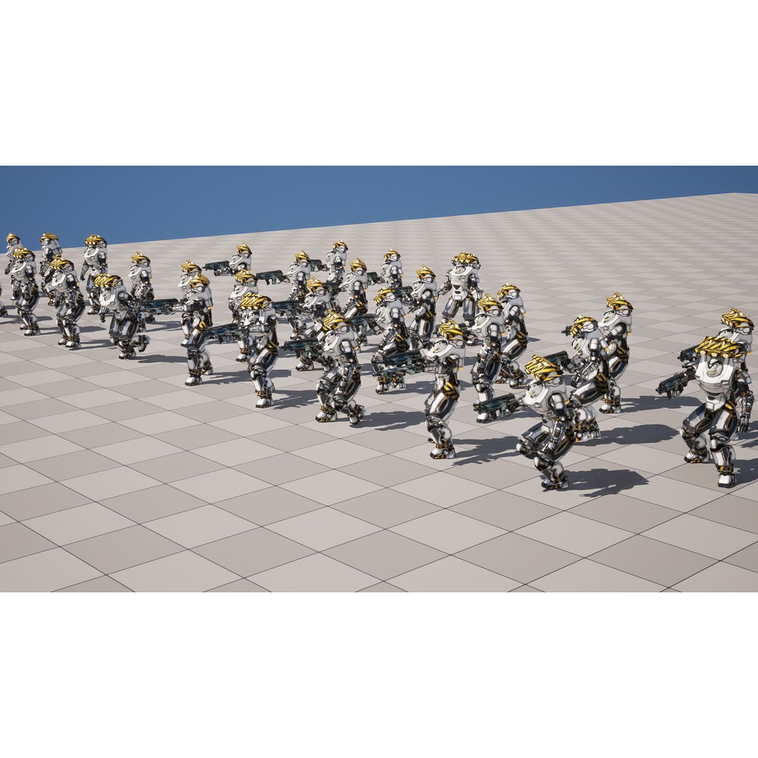 Sci-Fi Robot 3D Model – Low Poly Rigged Character with PBR Textures - View 19