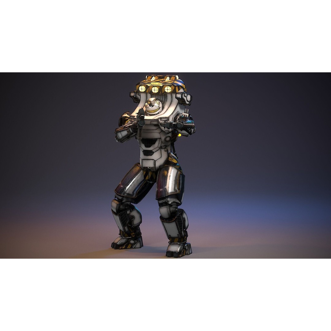 Sci-Fi Robot 3D Model – Low Poly Rigged Character with PBR Textures - View 4
