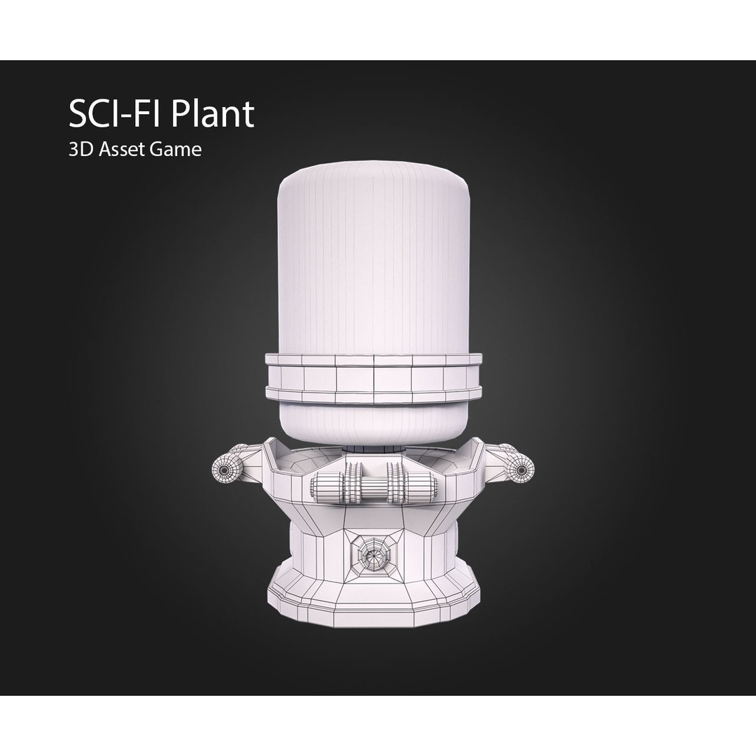 Sci-Fi Plant 3D Model – Low Poly PBR Game Asset, FBX & OBJ