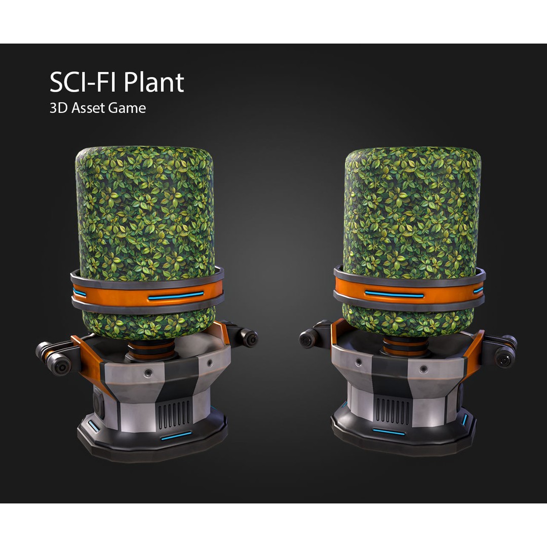 Sci-Fi Plant 3D Model – Low Poly PBR Game Asset, FBX & OBJ - View 10