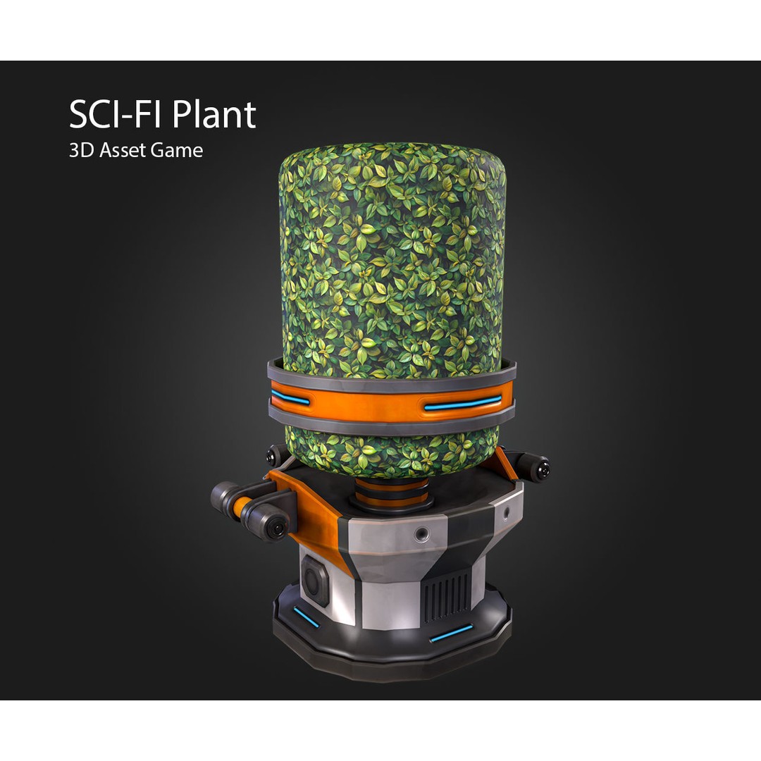 Sci-Fi Plant 3D Model – Low Poly PBR Game Asset, FBX & OBJ - View 11