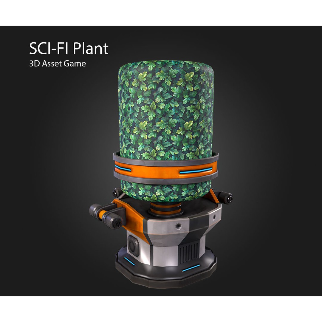 Sci-Fi Plant 3D Model – Low Poly PBR Game Asset, FBX & OBJ - View 12