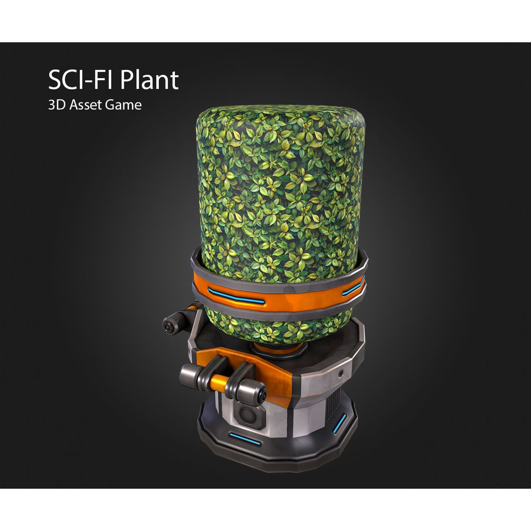 Sci-Fi Plant 3D Model – Low Poly PBR Game Asset, FBX & OBJ - View 14