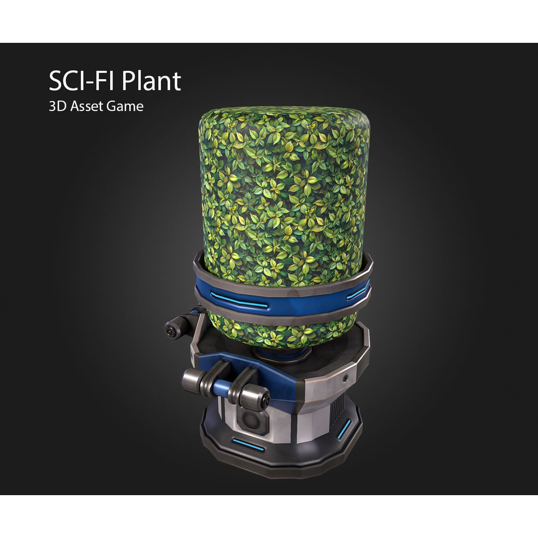 Sci-Fi Plant 3D Model – Low Poly PBR Game Asset, FBX & OBJ - View 15
