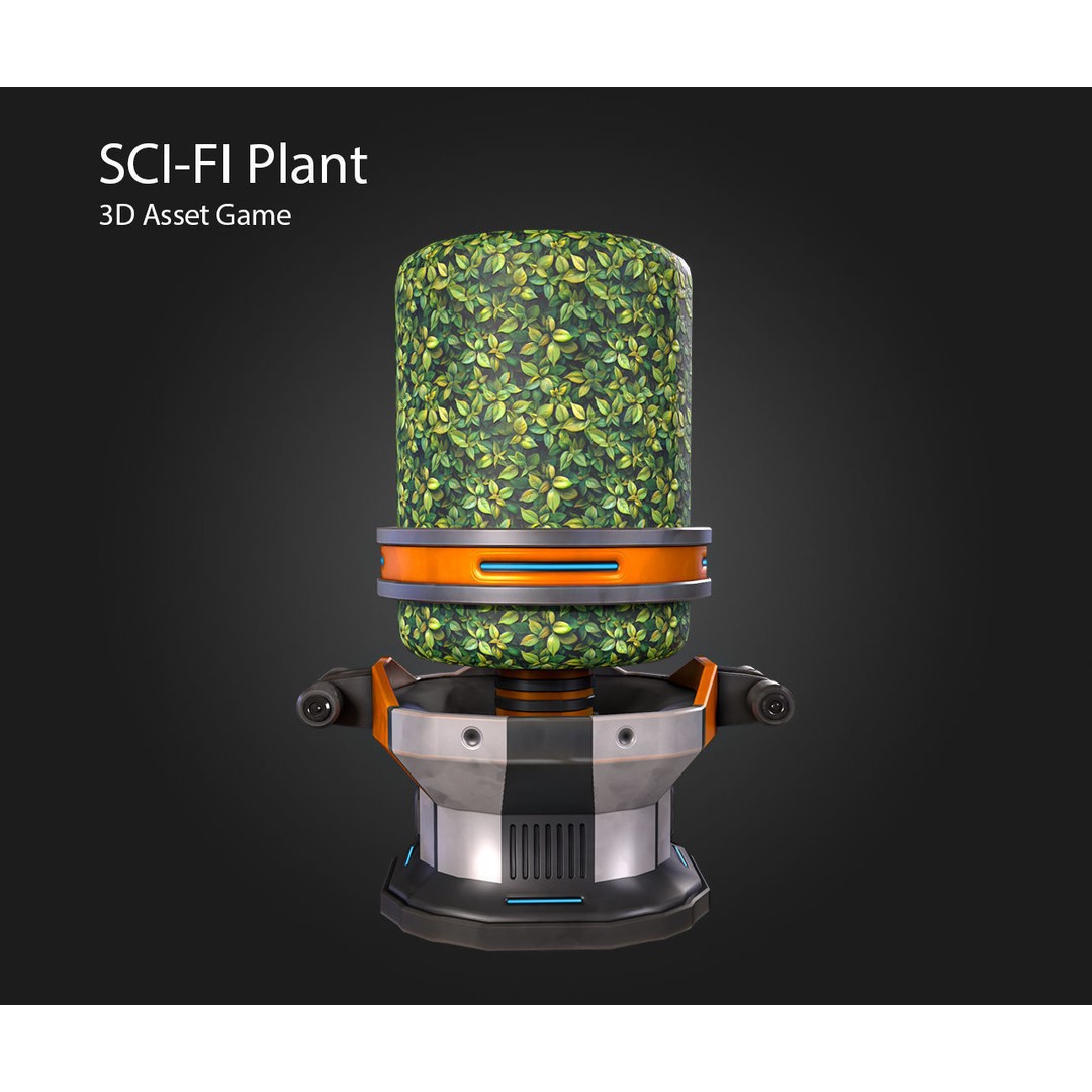 Sci-Fi Plant 3D Model – Low Poly PBR Game Asset, FBX & OBJ - View 3