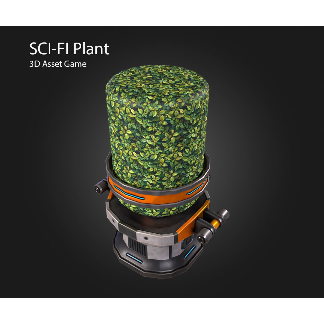 Sci-Fi Plant 3D Model – Low Poly PBR Game Asset, FBX & OBJ - View 4