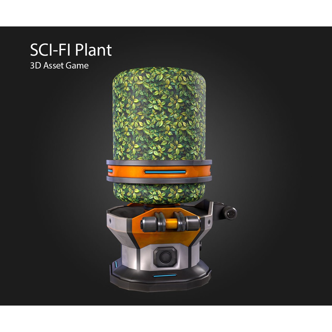 Sci-Fi Plant 3D Model – Low Poly PBR Game Asset, FBX & OBJ - View 5