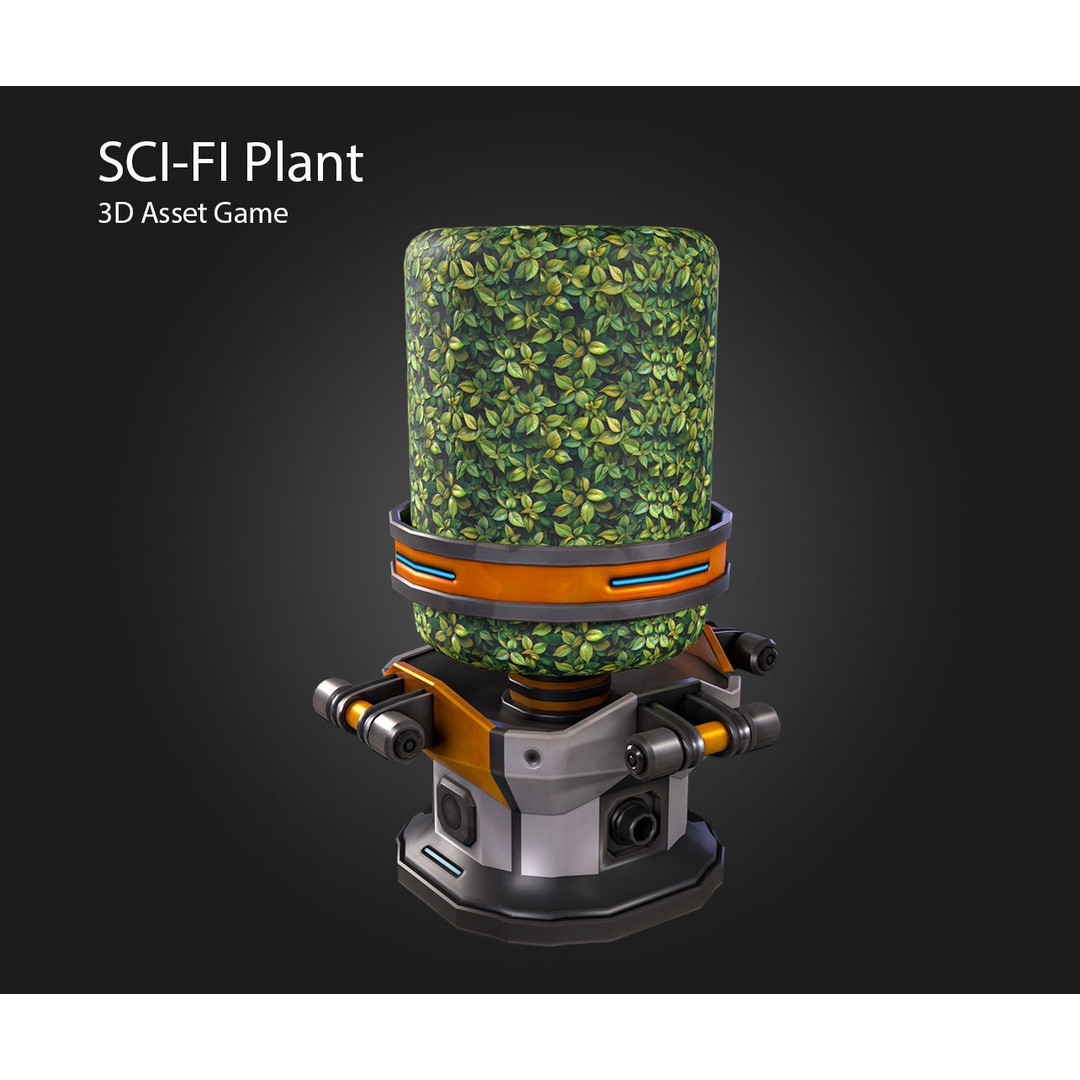 Sci-Fi Plant 3D Model – Low Poly PBR Game Asset, FBX & OBJ - View 6