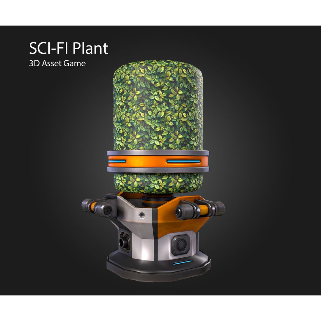 Sci-Fi Plant 3D Model – Low Poly PBR Game Asset, FBX & OBJ - View 7
