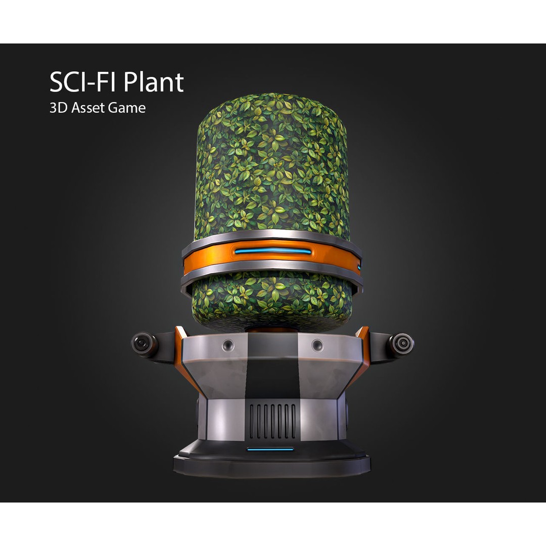 Sci-Fi Plant 3D Model – Low Poly PBR Game Asset, FBX & OBJ - View 8