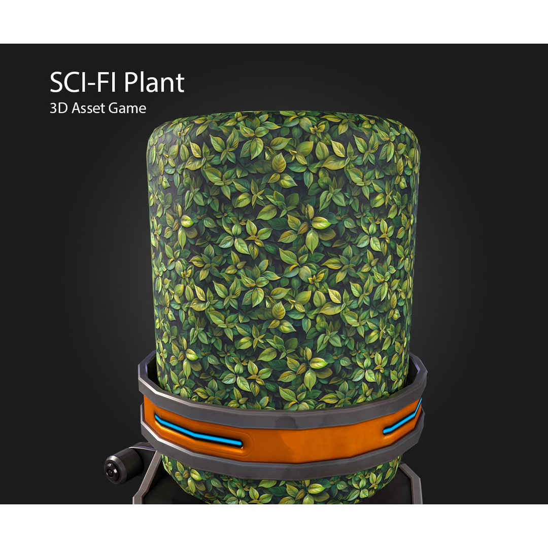 Sci-Fi Plant 3D Model – Low Poly PBR Game Asset, FBX & OBJ - View 9