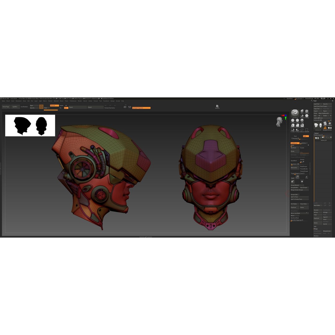 Sci-Fi Helmet 3D Model – High Poly Character Asset, PBR Textures