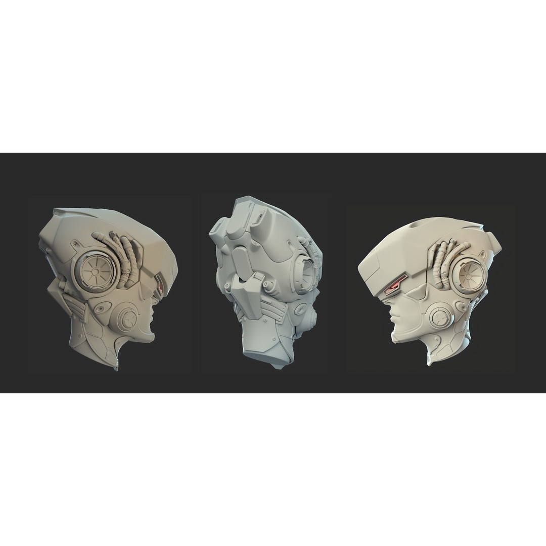 Sci-Fi Helmet 3D Model – High Poly Character Asset, PBR Textures - View 6