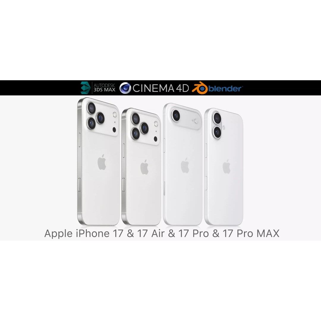 Apple iPhone 17 3D Model – Realistic PBR Geometry, Multiple Formats - View 2