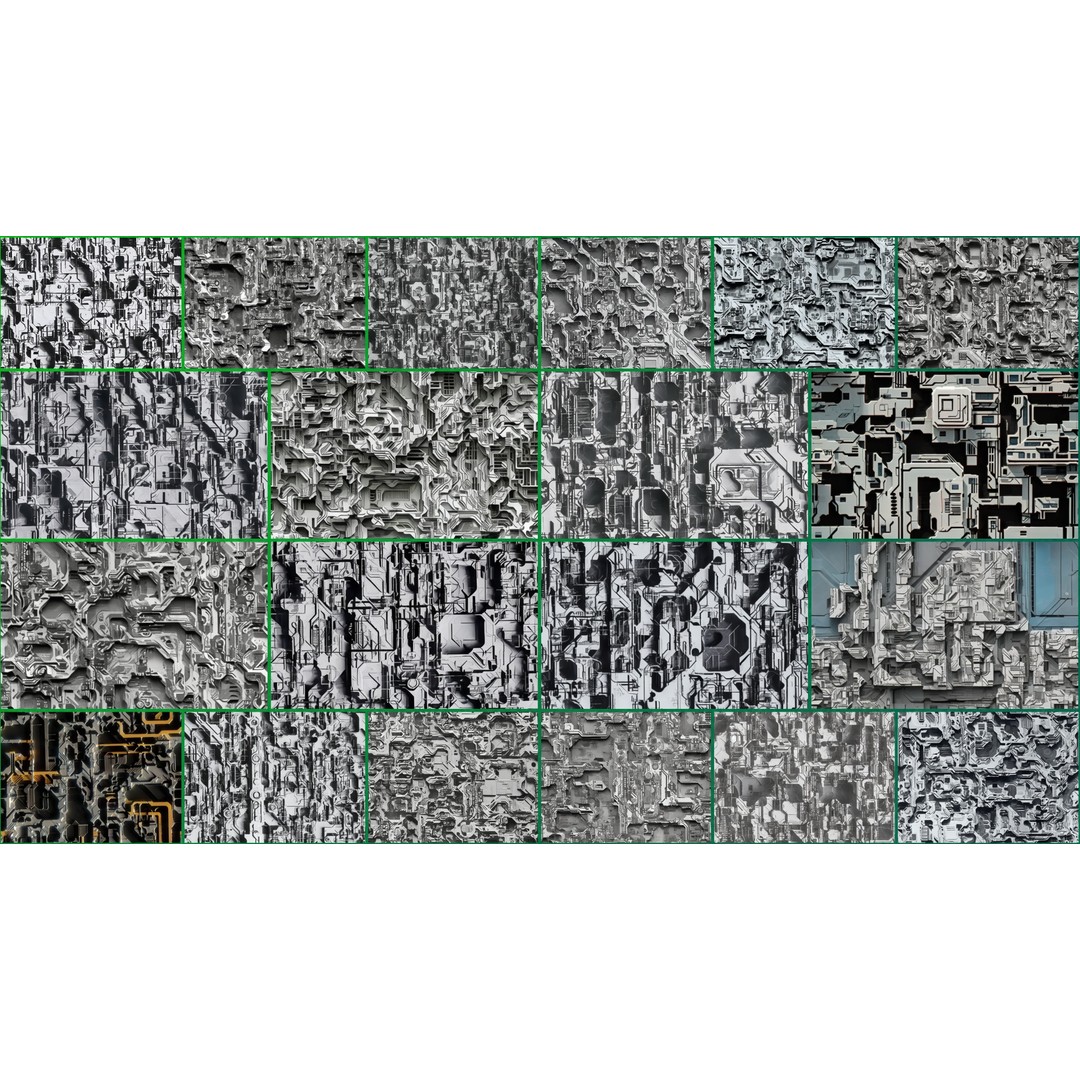 40 Seamless Sci-fi Patterns 3D Model – Corroded Textures, JPEG - View 3