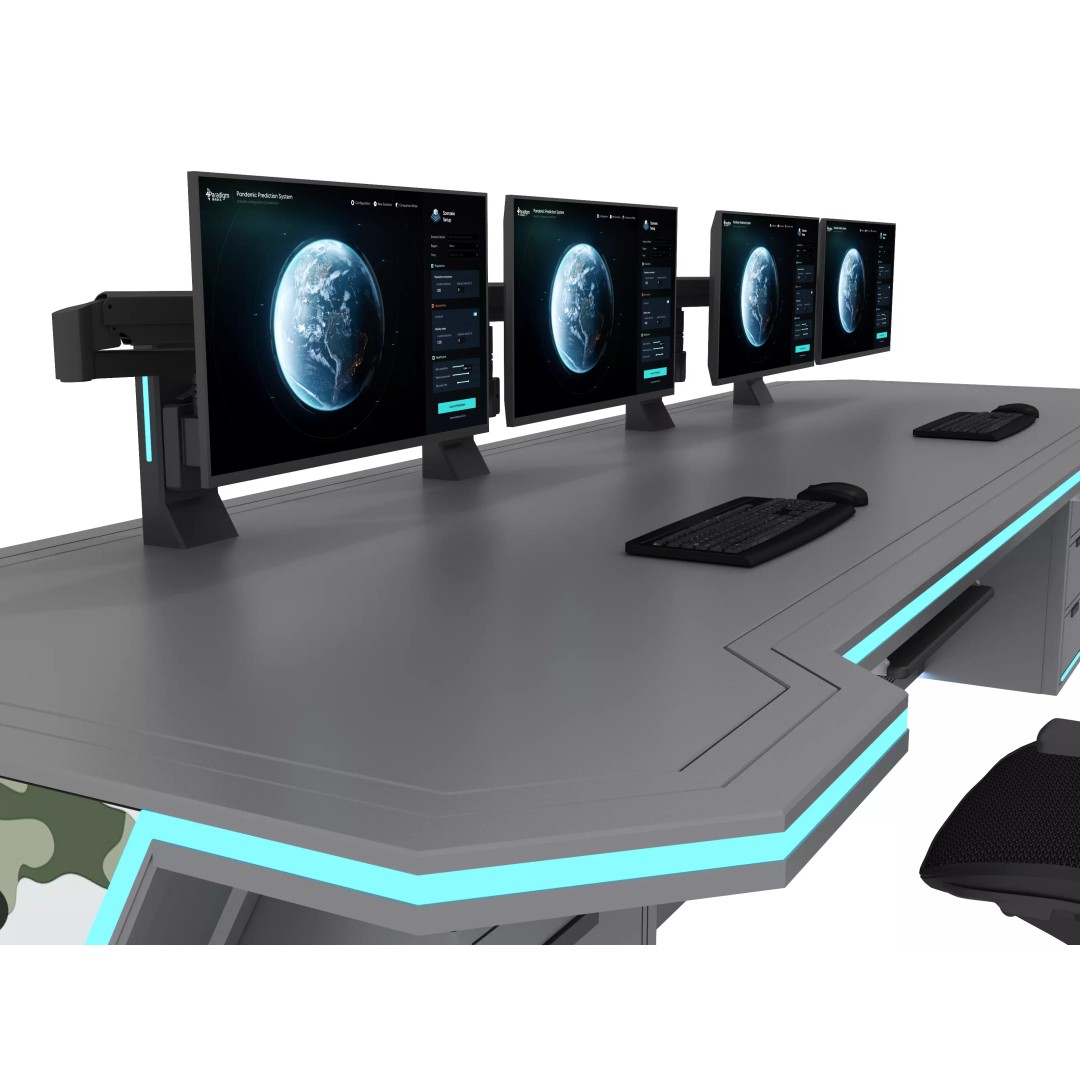 Control Room Desk 3D Model – Realistic Low Poly Table, FBX, OBJ - View 10