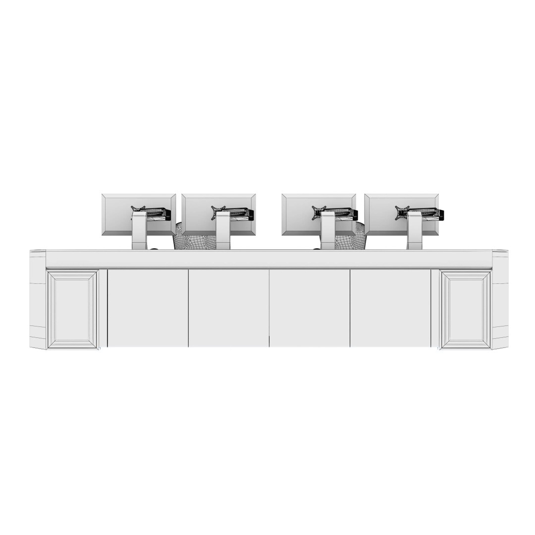 Control Room Desk 3D Model – Realistic Low Poly Table, FBX, OBJ - View 16