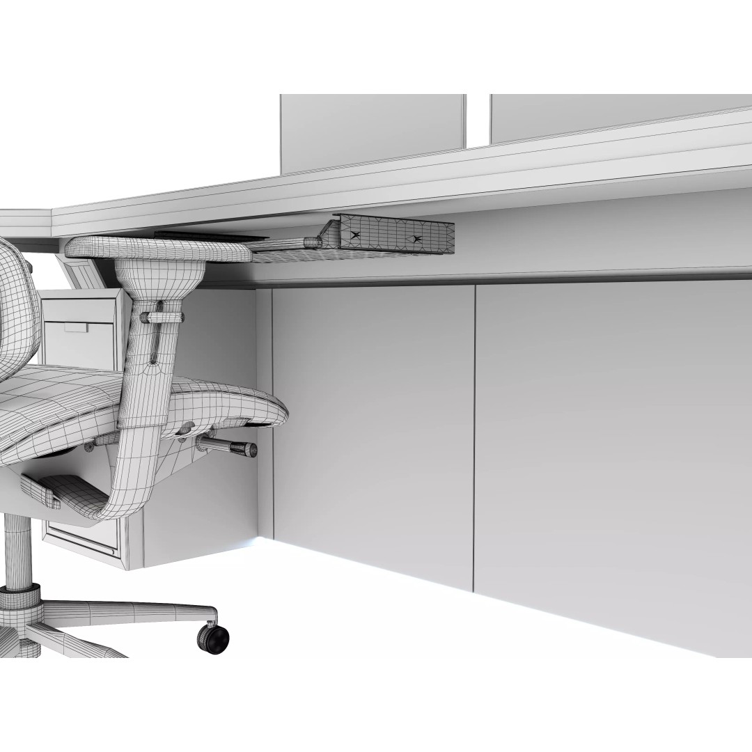 Control Room Desk 3D Model – Realistic Low Poly Table, FBX, OBJ - View 20