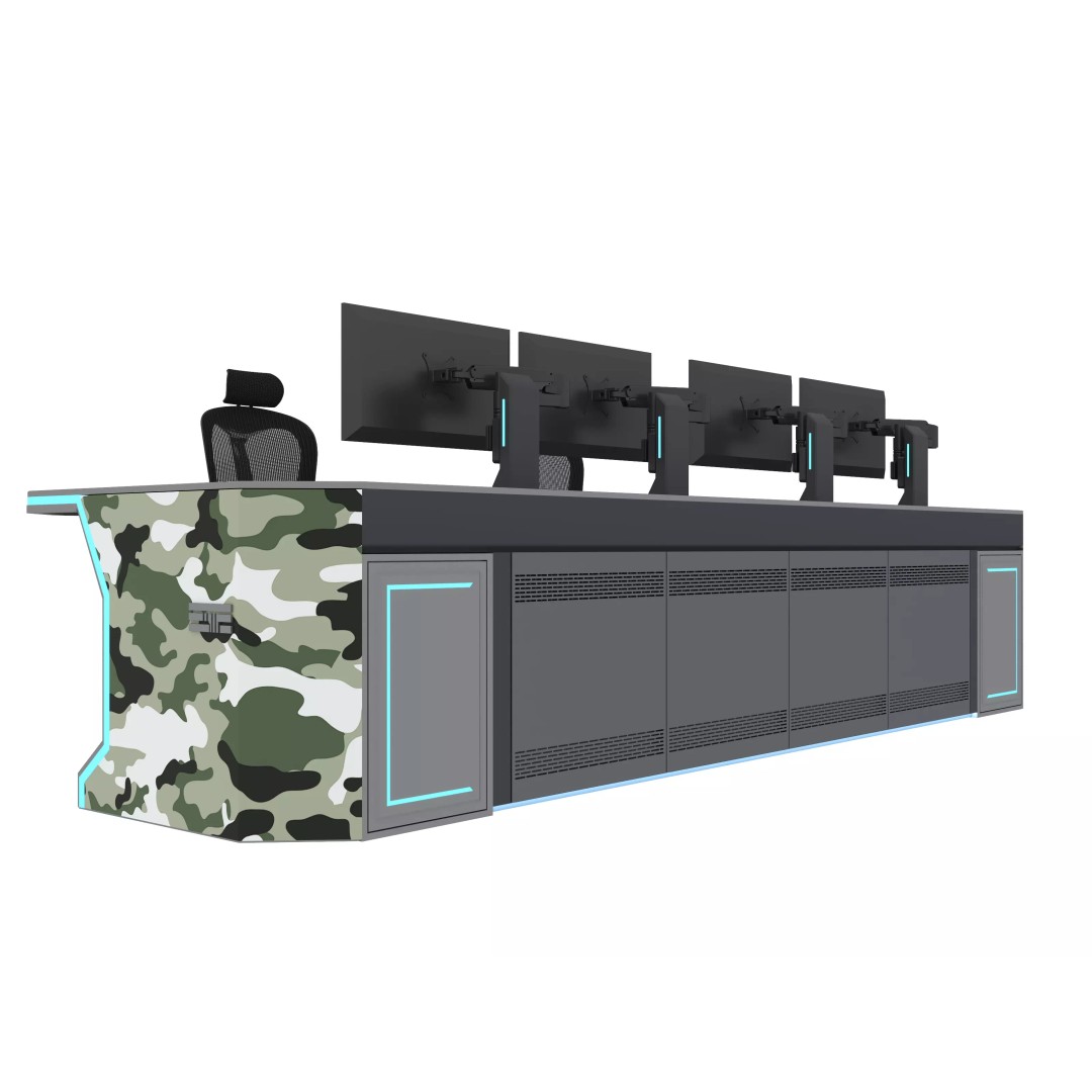 Control Room Desk 3D Model – Realistic Low Poly Table, FBX, OBJ - View 5