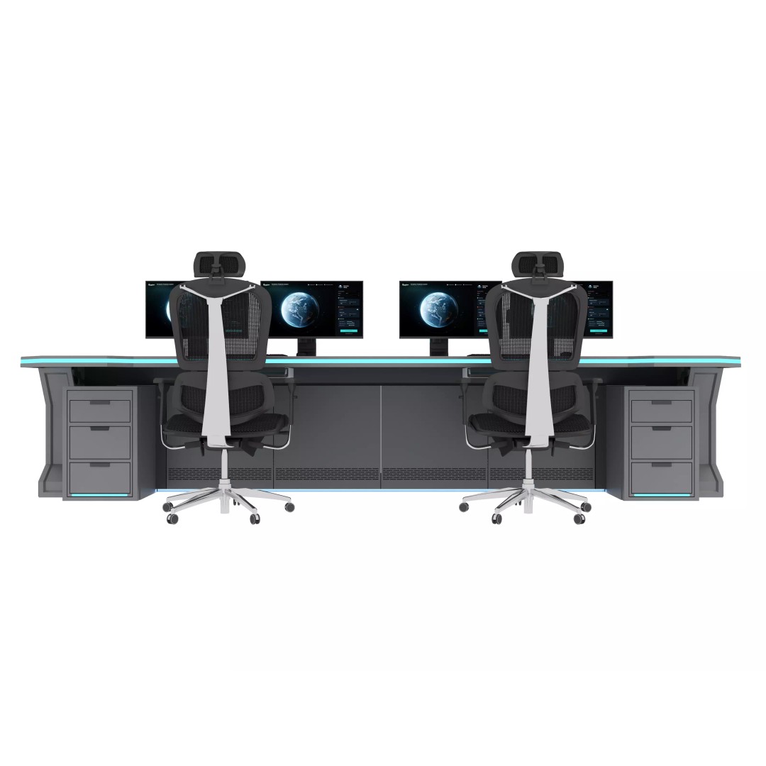 Control Room Desk 3D Model – Realistic Low Poly Table, FBX, OBJ - View 6
