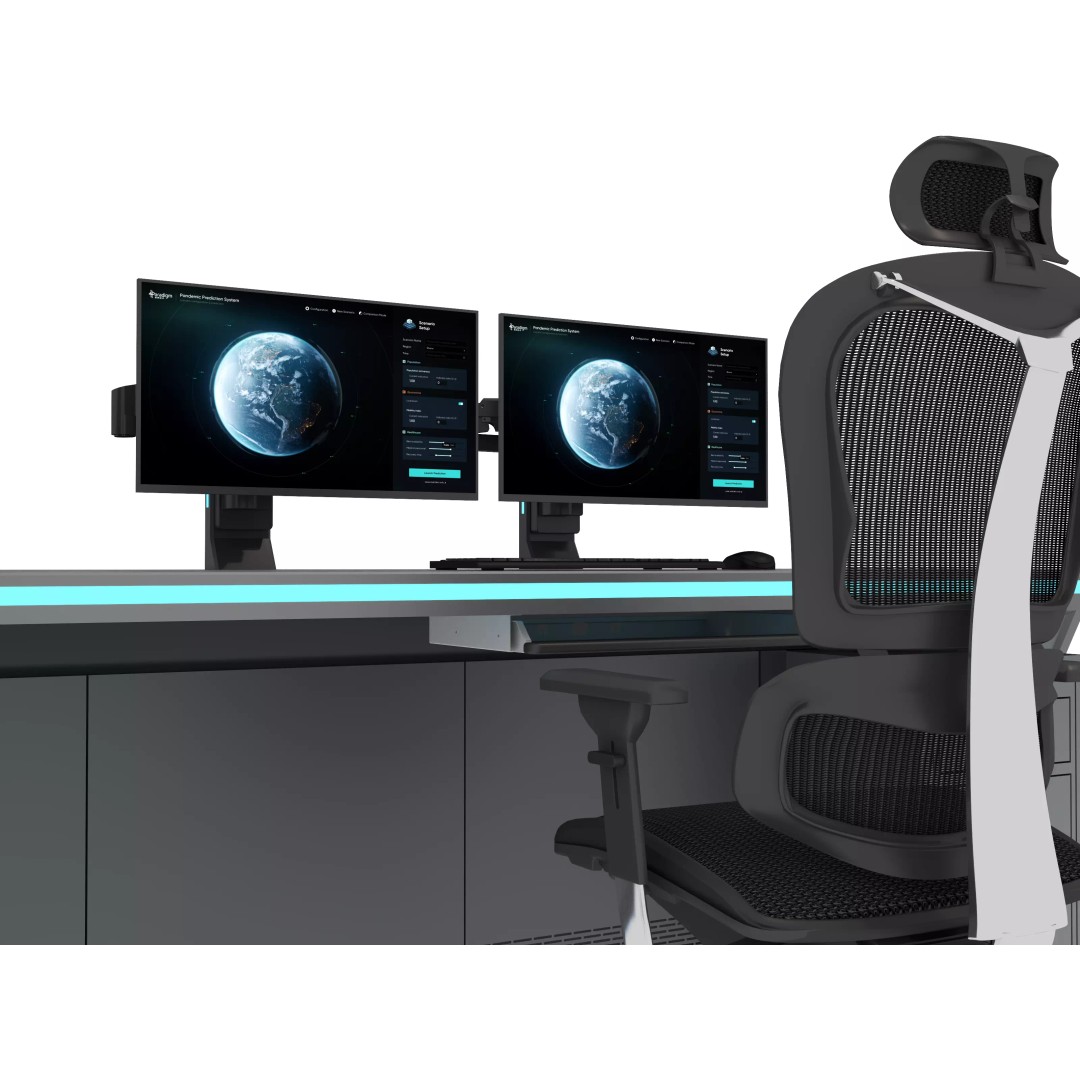 Control Room Desk 3D Model – Realistic Low Poly Table, FBX, OBJ - View 9