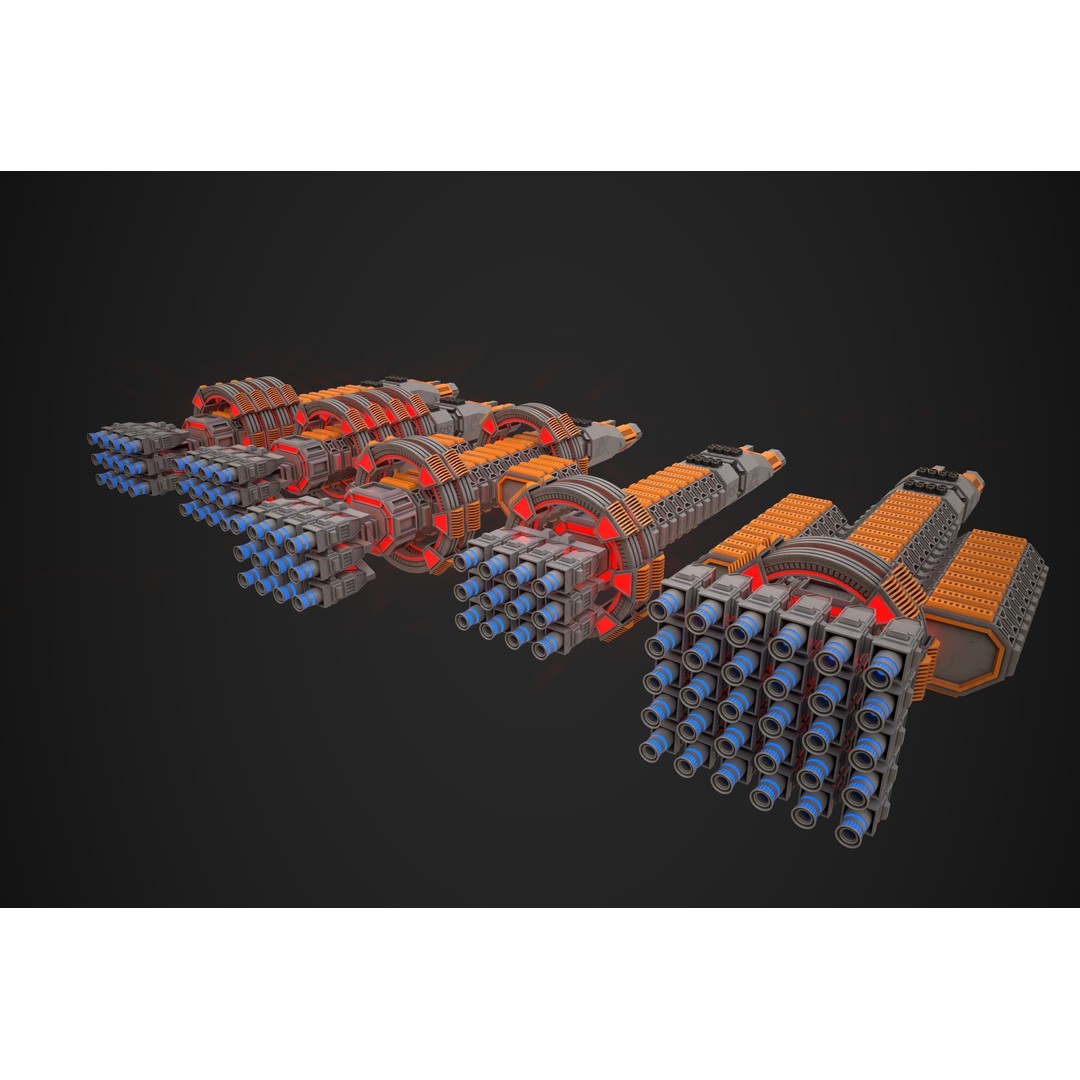 Modular Spaceship Two 3D Model – Low Poly PBR Game Asset, FBX - View 11