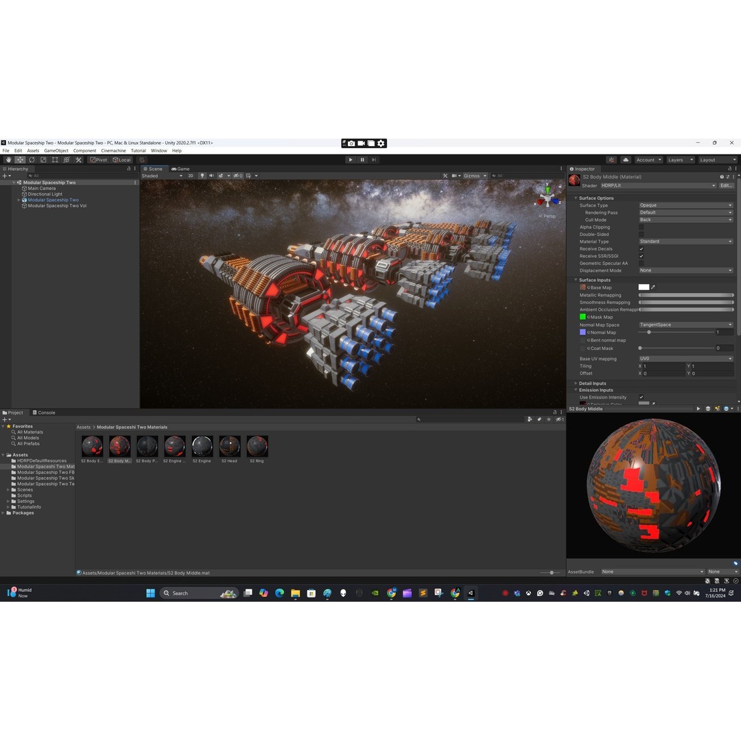 Modular Spaceship Two 3D Model – Low Poly PBR Game Asset, FBX - View 14