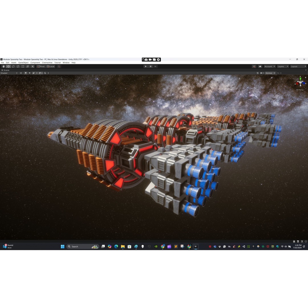 Modular Spaceship Two 3D Model – Low Poly PBR Game Asset, FBX - View 17