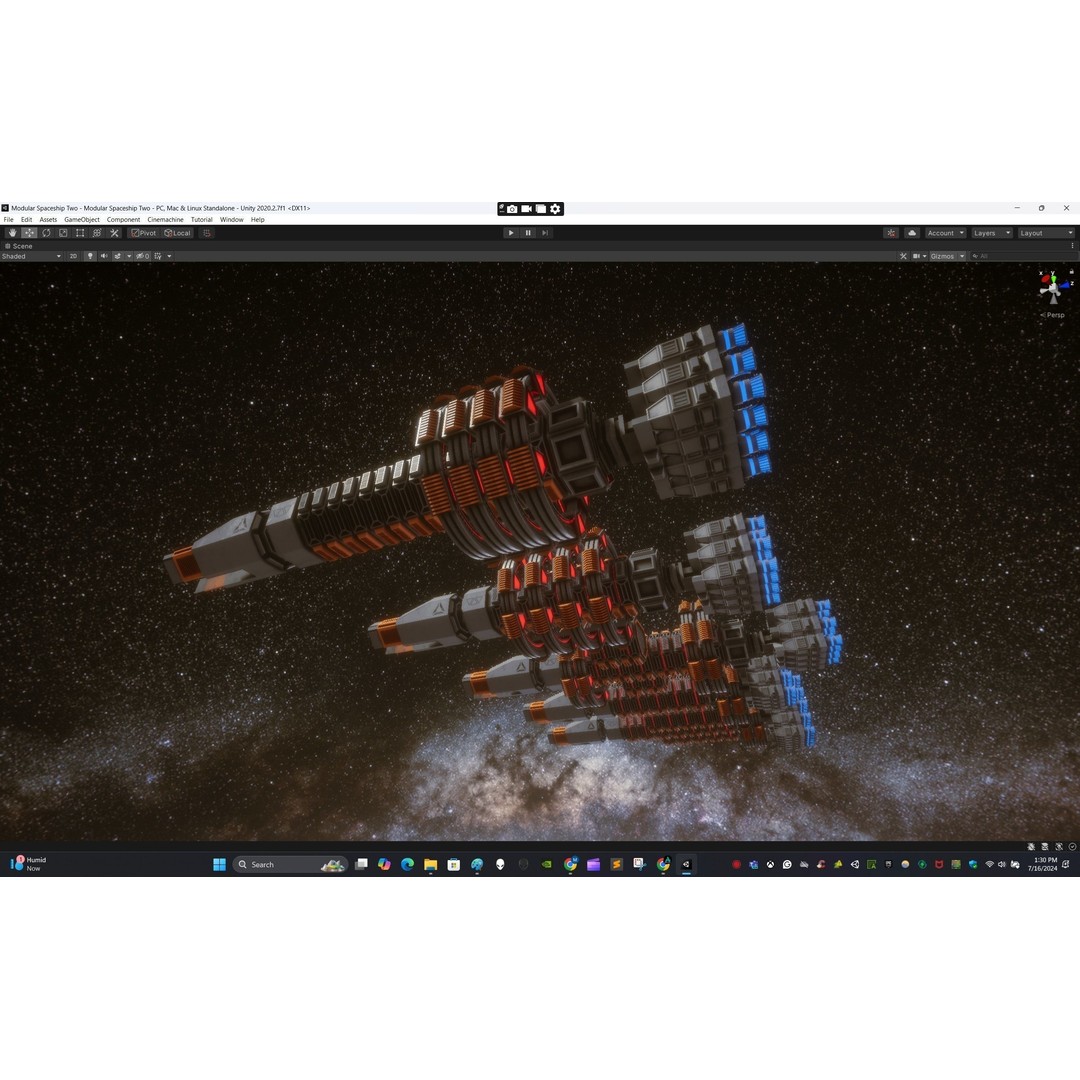 Modular Spaceship Two 3D Model – Low Poly PBR Game Asset, FBX - View 19
