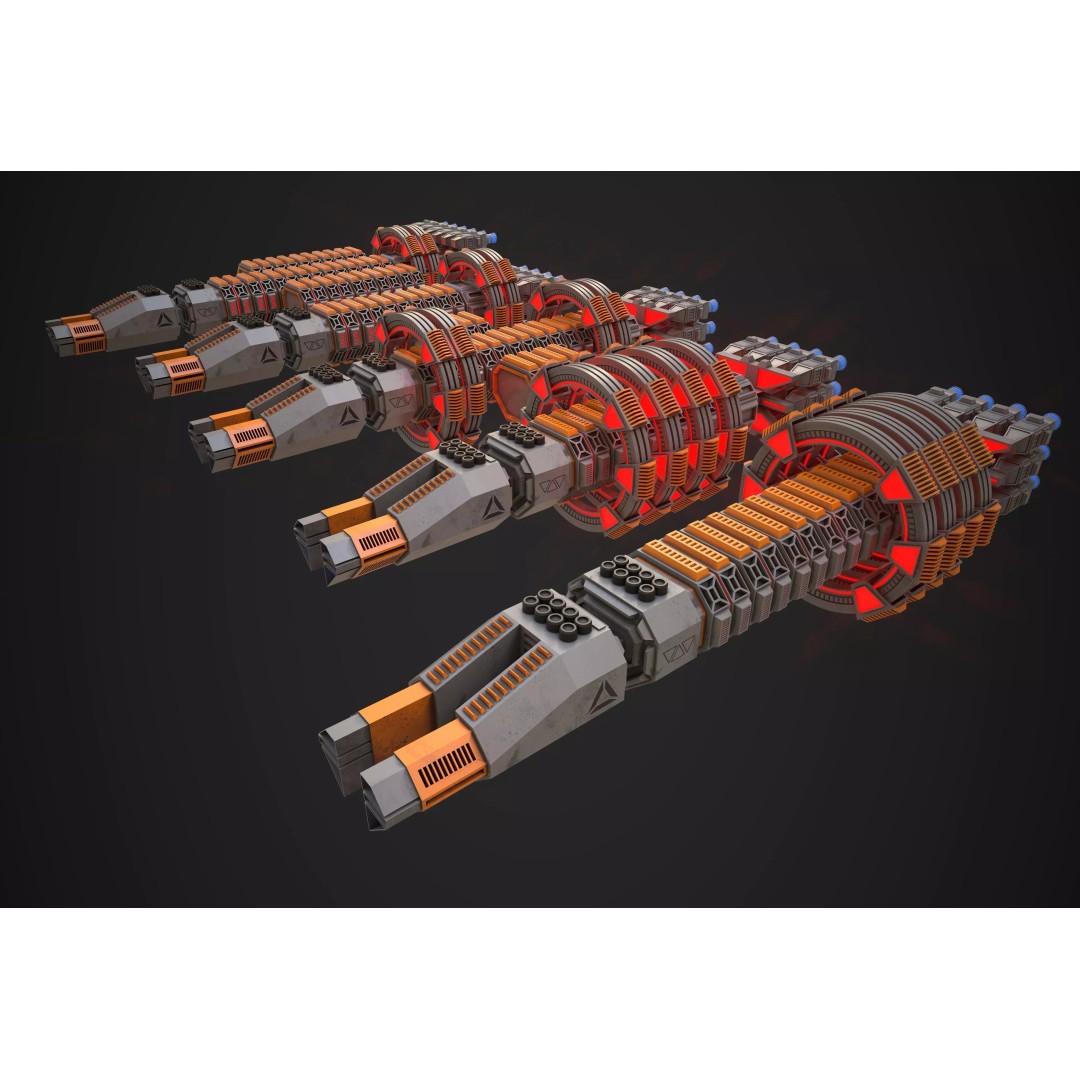 Modular Spaceship Two 3D Model – Low Poly PBR Game Asset, FBX - View 2
