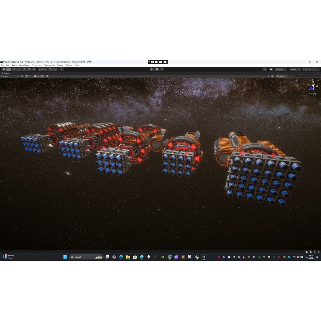 Modular Spaceship Two 3D Model – Low Poly PBR Game Asset, FBX - View 21