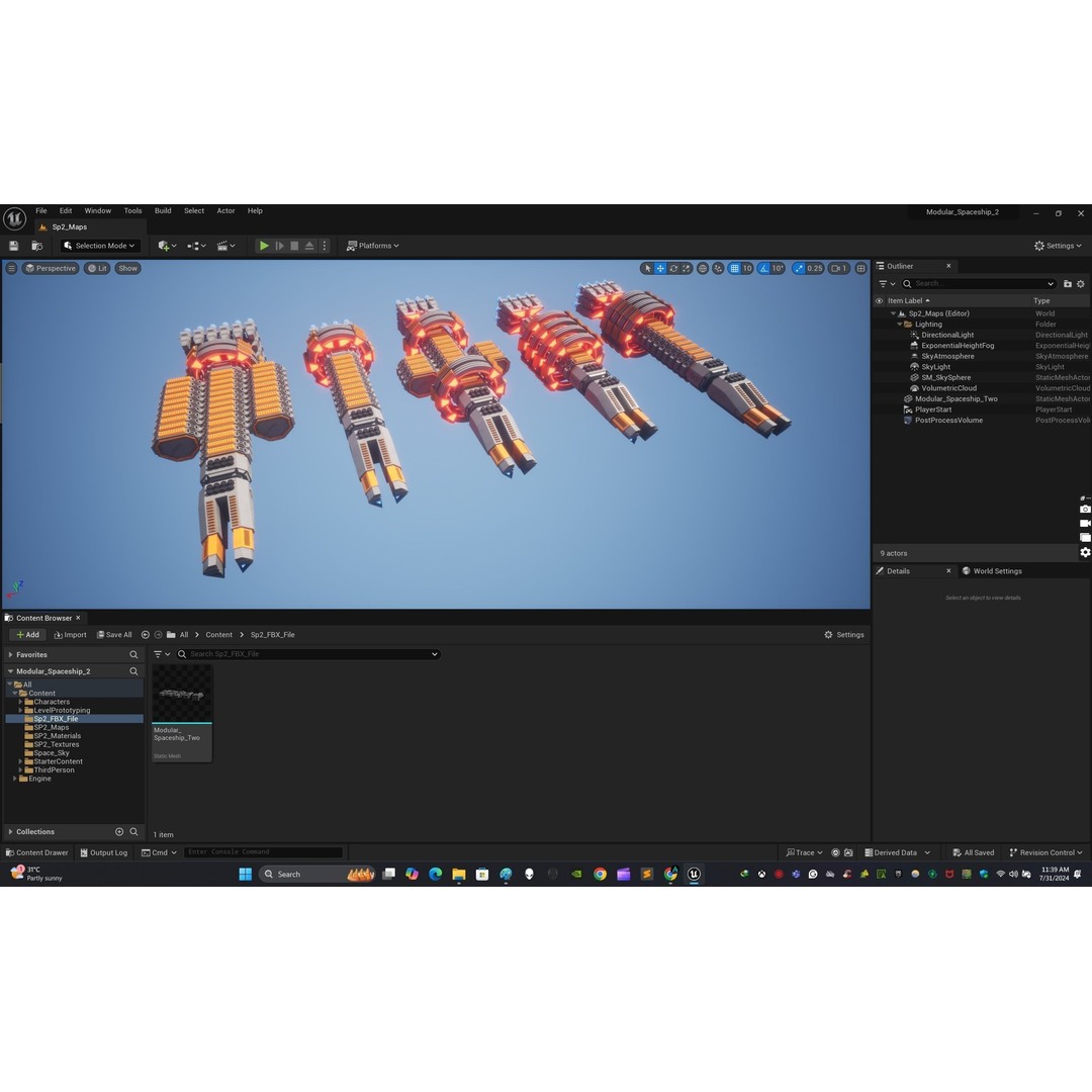 Modular Spaceship Two 3D Model – Low Poly PBR Game Asset, FBX - View 25