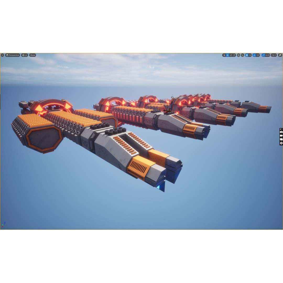 Modular Spaceship Two 3D Model – Low Poly PBR Game Asset, FBX - View 26