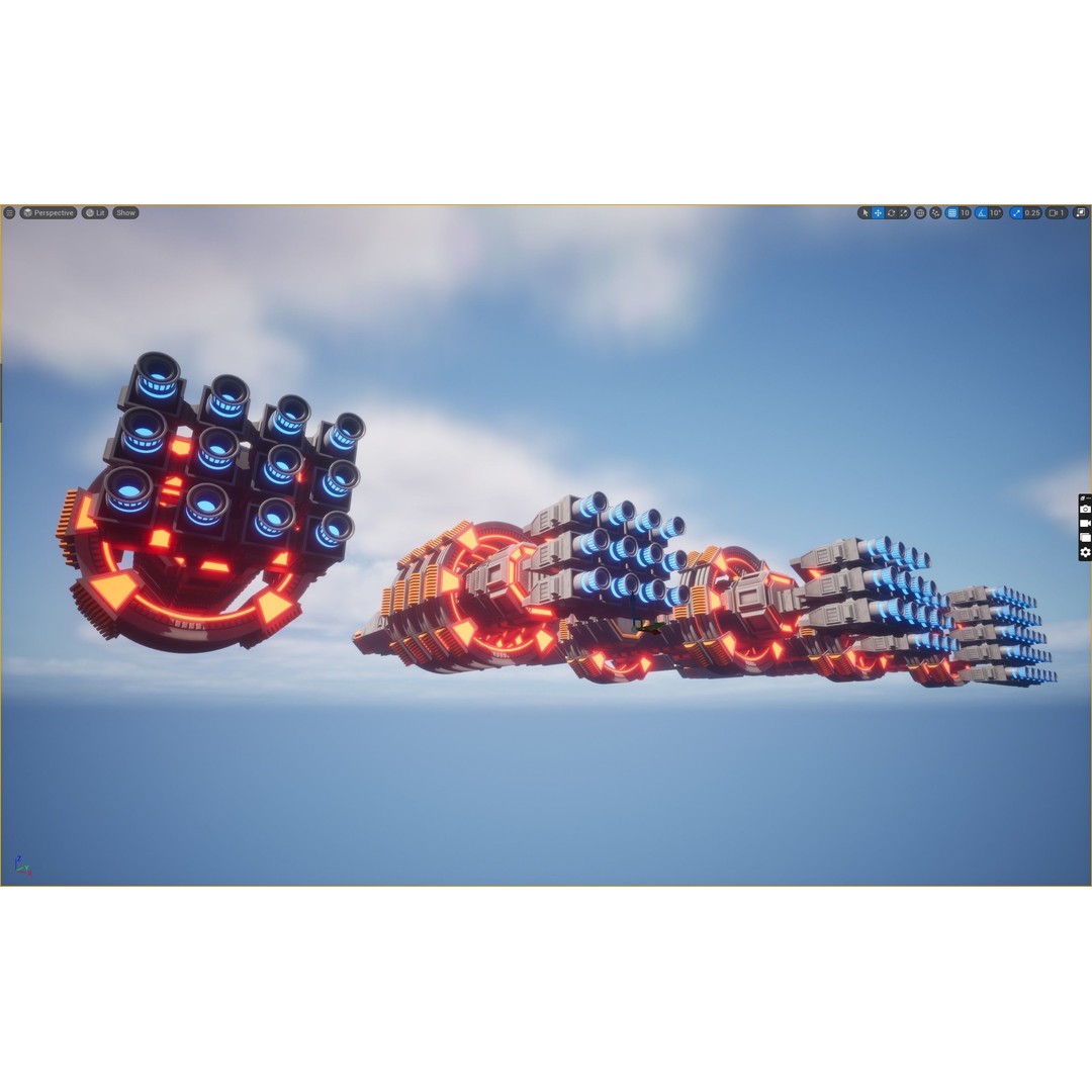 Modular Spaceship Two 3D Model – Low Poly PBR Game Asset, FBX - View 28