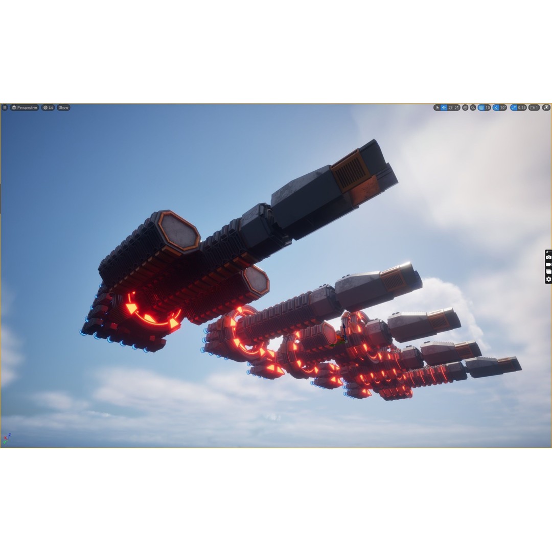 Modular Spaceship Two 3D Model – Low Poly PBR Game Asset, FBX - View 29