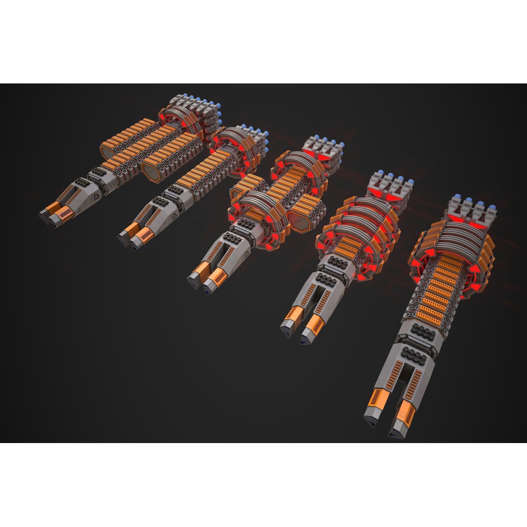 Modular Spaceship Two 3D Model – Low Poly PBR Game Asset, FBX - View 3