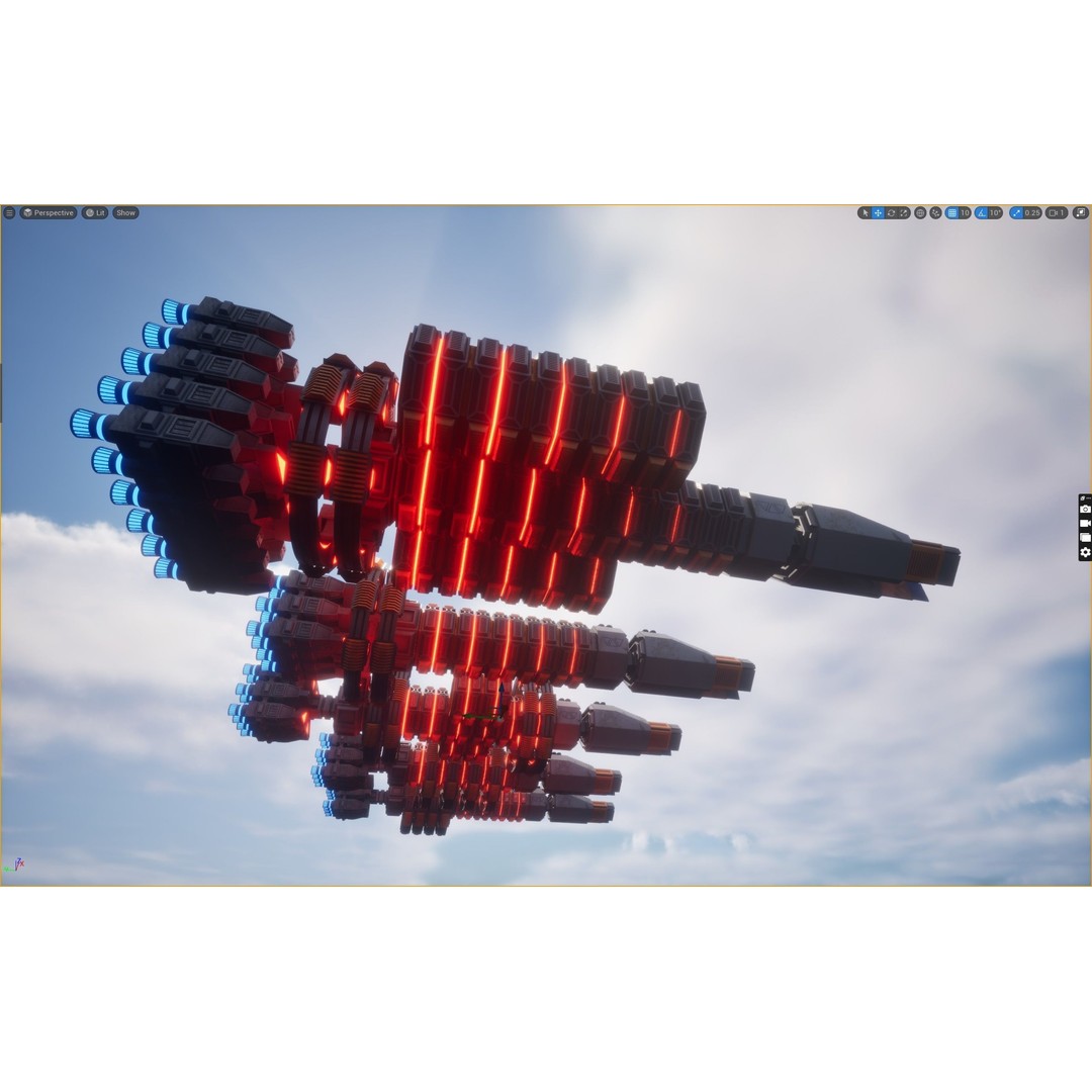 Modular Spaceship Two 3D Model – Low Poly PBR Game Asset, FBX - View 30