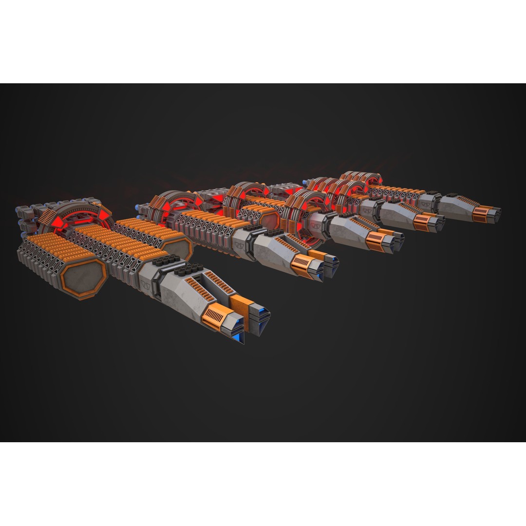 Modular Spaceship Two 3D Model – Low Poly PBR Game Asset, FBX - View 4