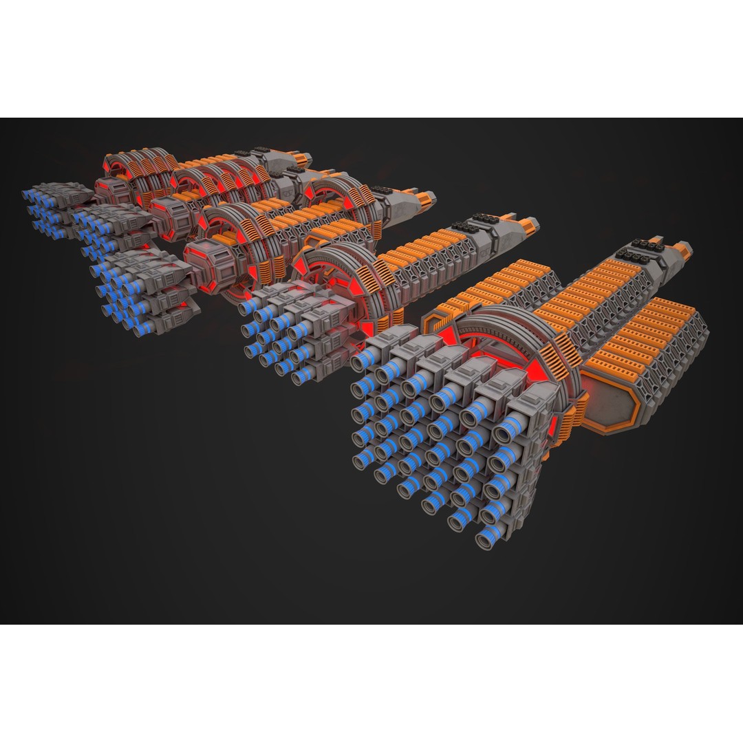 Modular Spaceship Two 3D Model – Low Poly PBR Game Asset, FBX - View 5