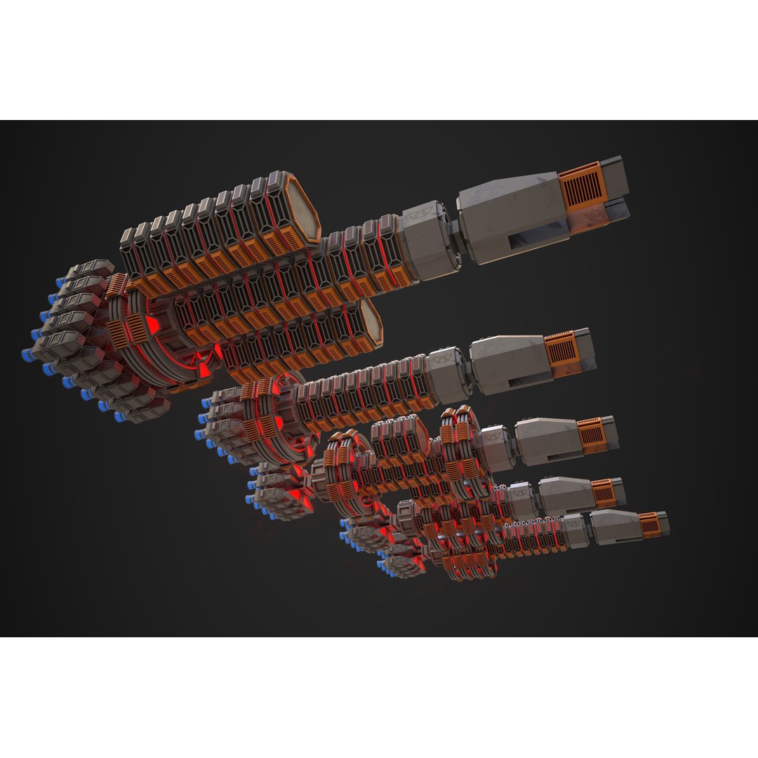 Modular Spaceship Two 3D Model – Low Poly PBR Game Asset, FBX - View 6